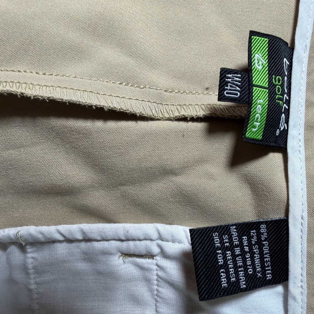 Tan Bollé golf tech performance khaki shorts with Pockets - Picture 6 of 6